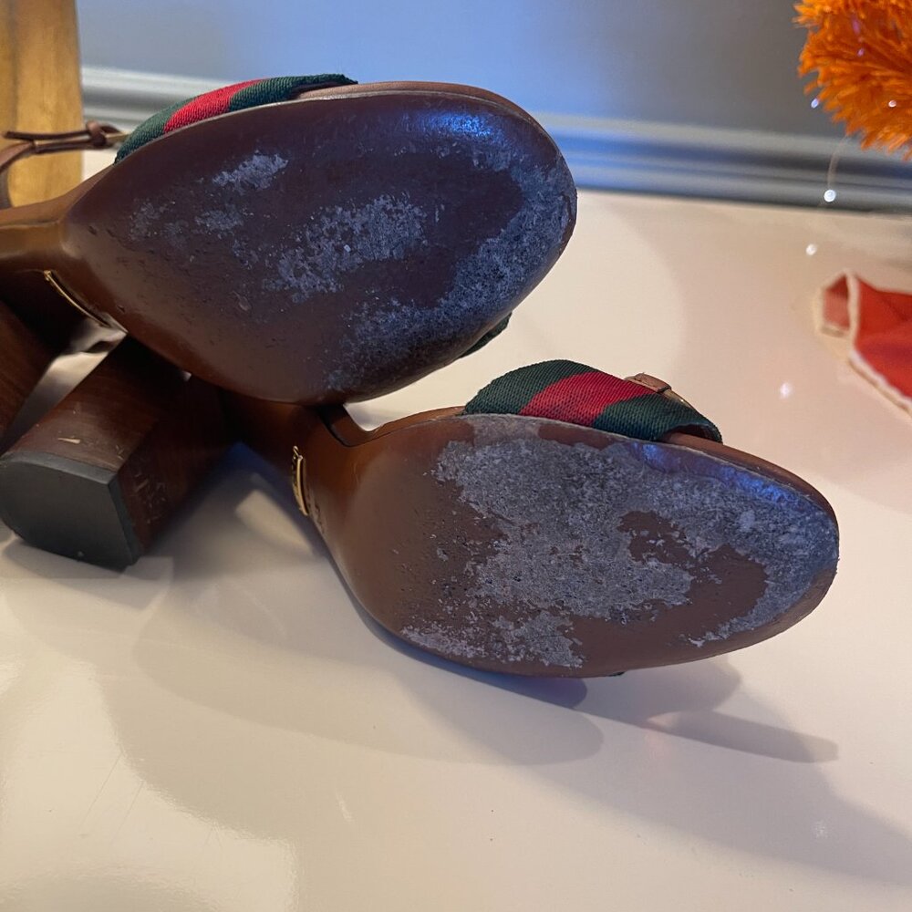 Gucci NS NYLON LIFFORD V.R.V / CUIR SANDALS 36 1/2 - Picture 8 of 16